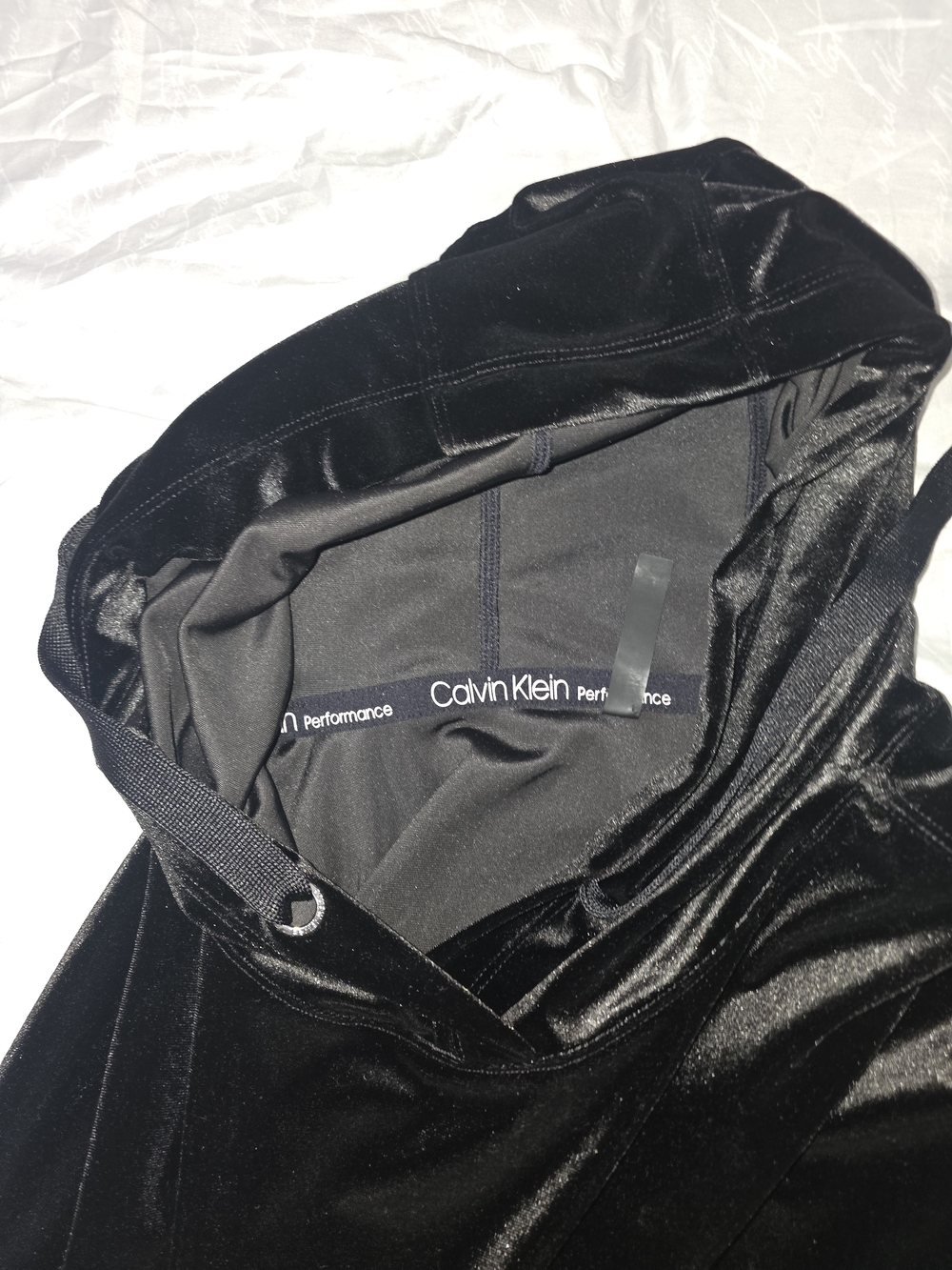 Calvin Klein Black Velvet Performance Hoodie